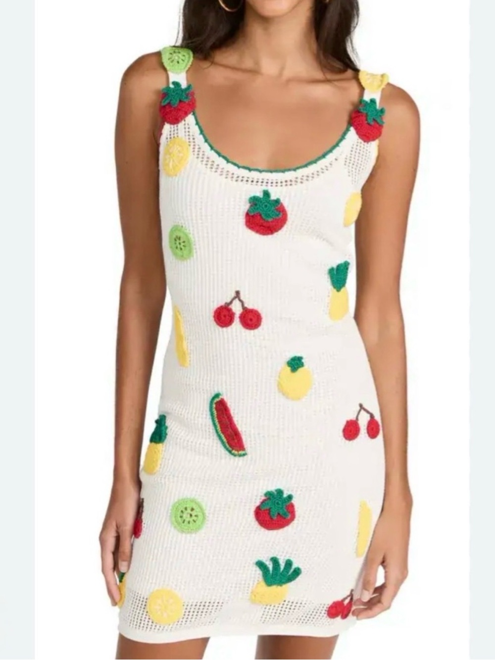 Staud Mini Maracuyá Crochet Dress